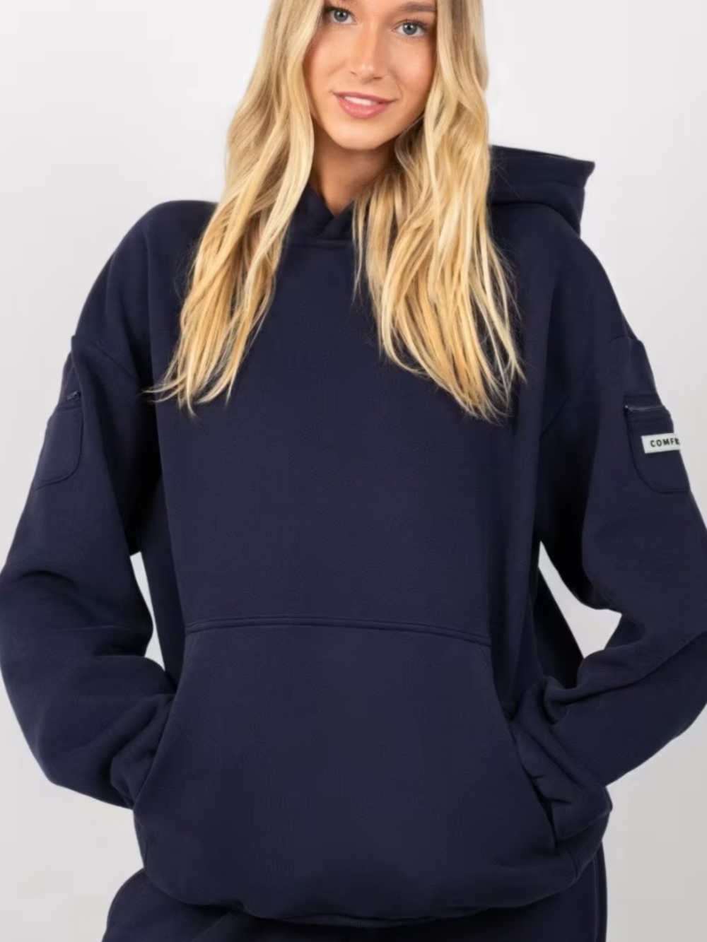 Comfrt Travel Essentials Navy Hoodie